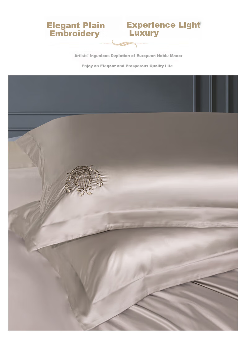 FUANNA High-End Bedding Set, Four Pieces, 120s Double-Ply Long-Staple Cotton Sateen Bed Sheet Set, 230*229cm 6