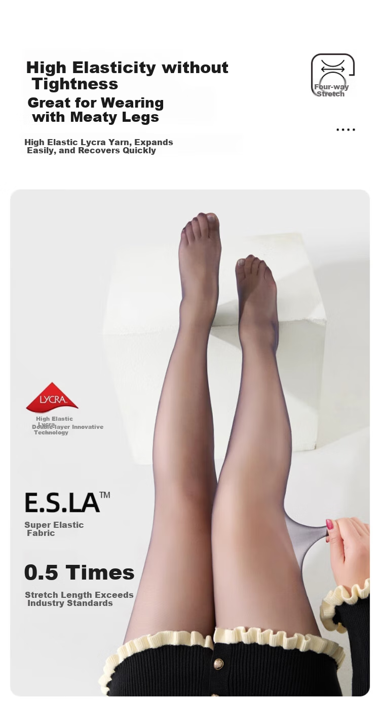 Dushiliren Plus Size Stockings for Women, Summer Ultra-Thin, Plus Size, Anti-Snagging, Nude Color, Bare Leg Effect, Black, 2 Pairs 7