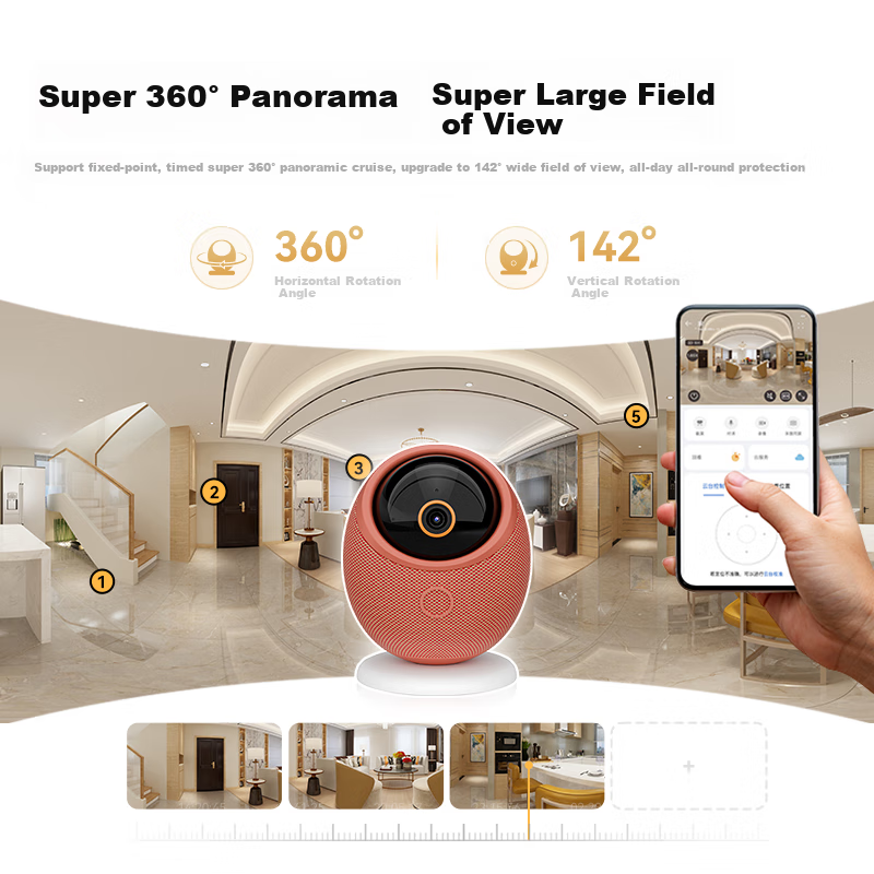 华为智选鸿蒙智选800万摄像头家用监控器360度无死角带夜视全景具身智能一呼即应 海雀室内看护雀蛋Max