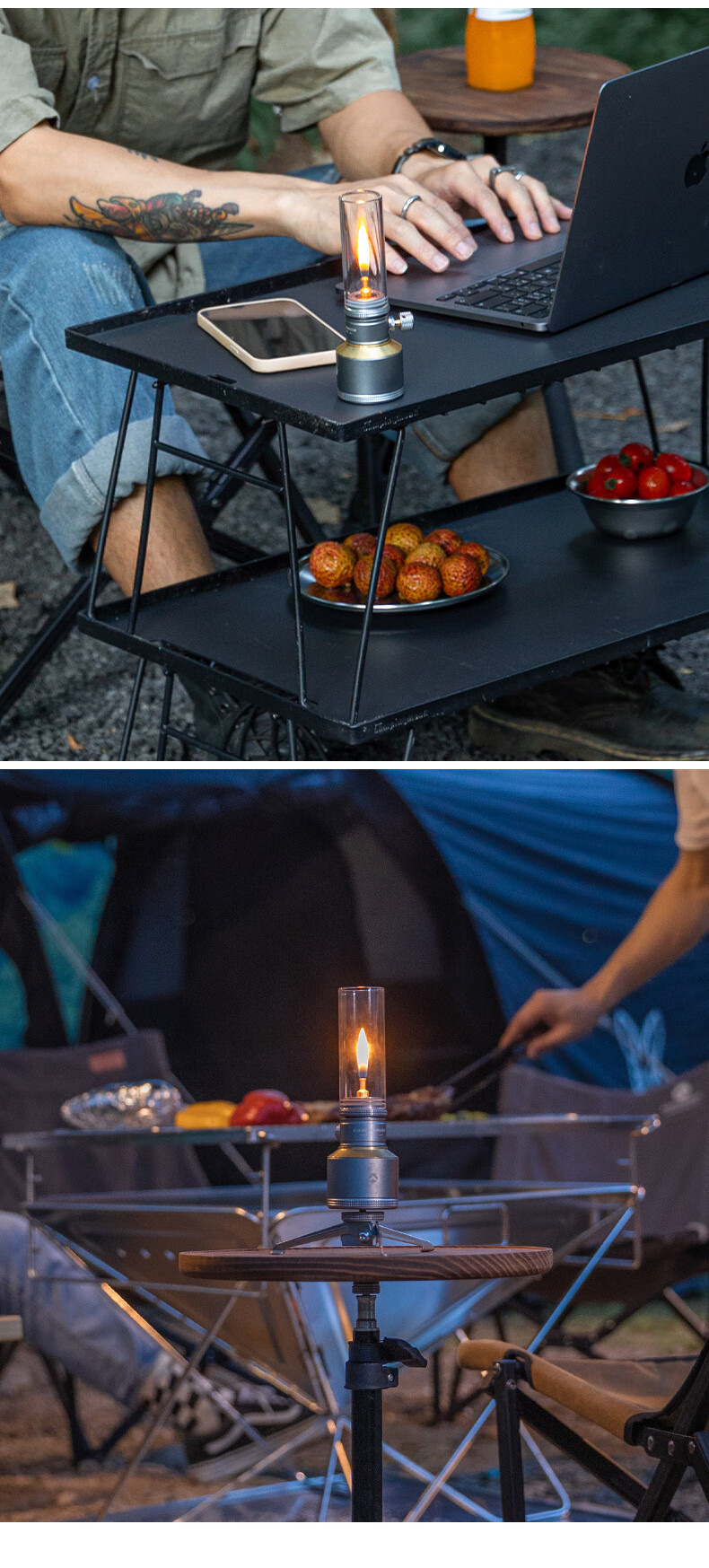 Keman Camping Atmosphere Gas Lantern Outdoor Lighting Candle Lamp Vintage Flat Gas Romantic Candlelight T-1 10