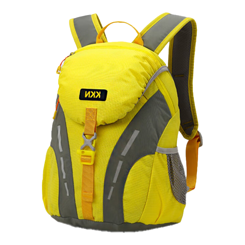KKN Kids Outdoor Backpack Lightweight Large Capacity 1-6 Grade Hiking Study Travel School Bag 15L Lemon Yellow