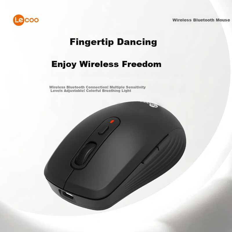 Lenovo Lai Ku Wireless Bluetooth Dual-Mode Mouse Office Mouse Laptop Mouse Computer Mouse Compatible with Desktop/ThinkPad/Lenovo Legion M001 Black