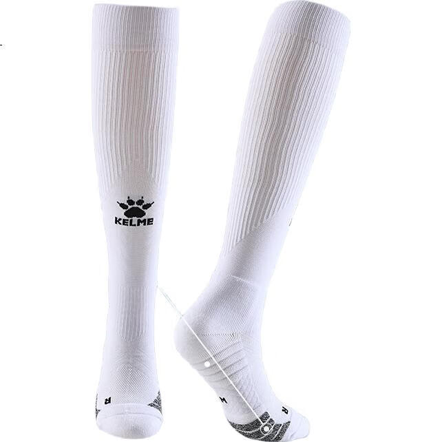 Футбольные носки KELME, профессиональные, высокие, противоскользящие, для тренировок и матчей, белые, размер L