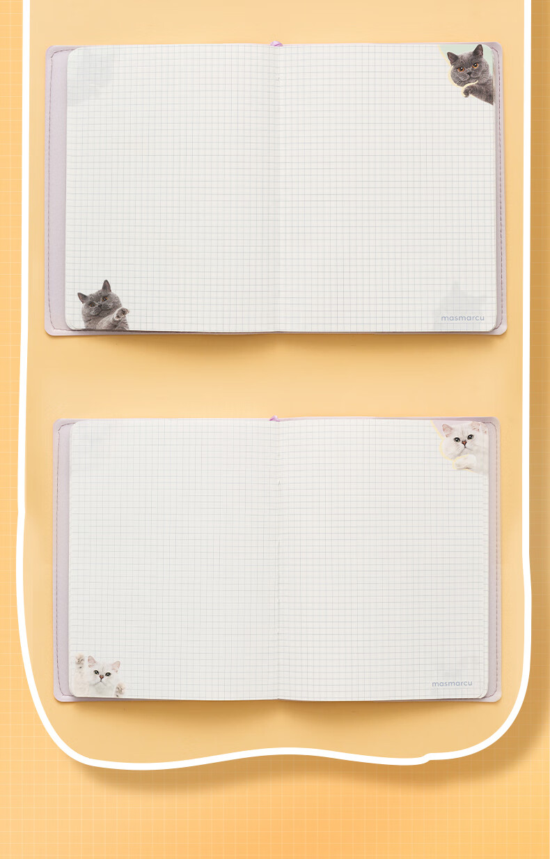 MASMARCU Morning Light Stationery, All Meow A5 Soft Cover Hardcover Notebook, Journal Book, Aesthetically Pleasing Diary, 96 Pages, Pink Style QJ001637, Essential for Exams 12