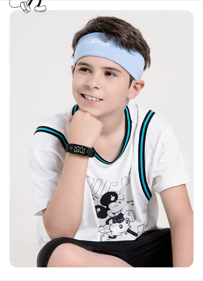 Disney Mickey Student Watch Waterproof Sports Teen Boys Dormitory Wake-up Alarm Vibration Digital Watch 12