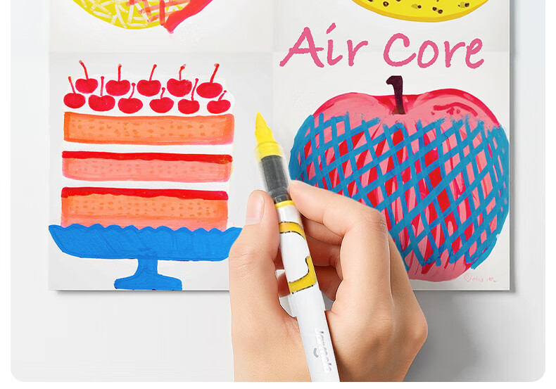 Meiletongnian Xiaoyunduo Direct Liquid Acrylic Markers, 36 Colors, Watercolor Pens, Non-Toxic And Washable, for Children, Kindergarten, Elementary School Students, Colorful Pens, Non-Translucent, Stackable Colors, Drawing Paint Pens, Painting Brushes 15