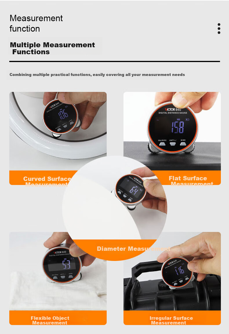 VICTOR Portable Digital Roller Ruler Measuring Device, Electronic Ruler, High-Precision Curved Ruler, Cylindrical Measuring Instrument, for Home Use VC840 5