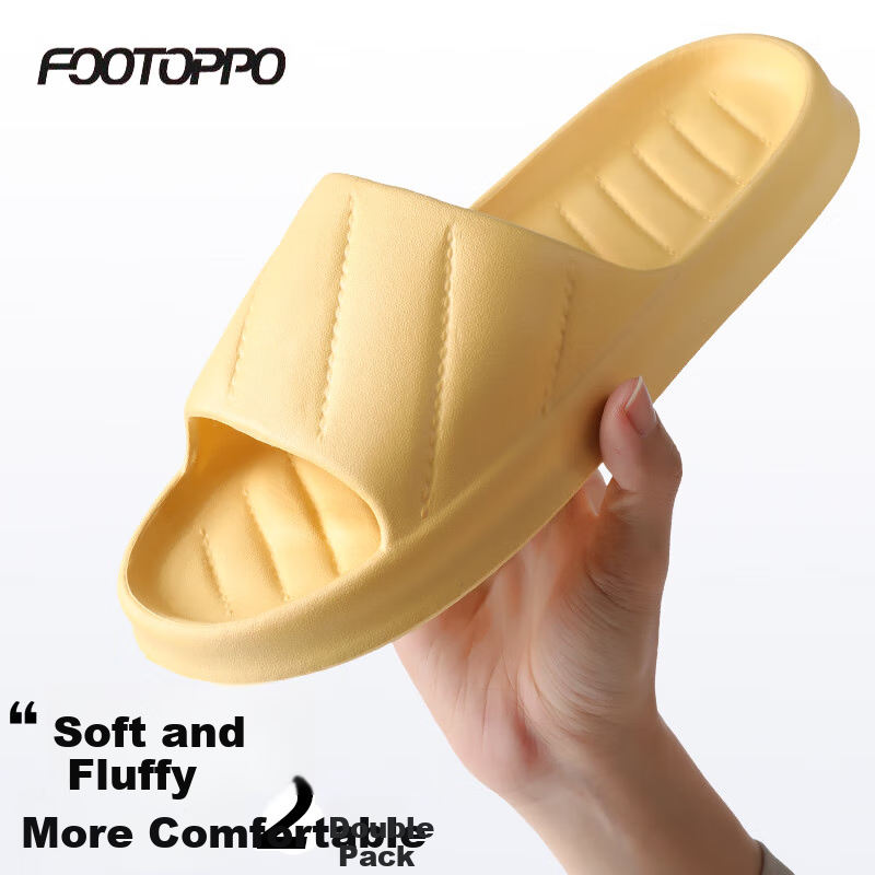 FOOTOPPO Slippers for Women And Men, Summer Home Use, Non-Slip Couple's Indoor Thick-Soled Bathroom Slide Sandals