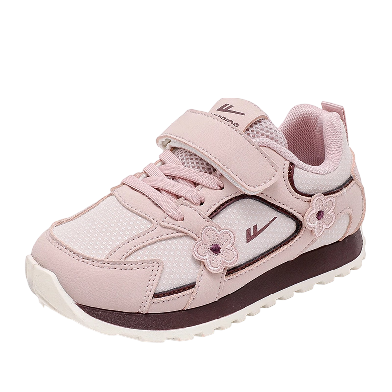 Warrior Kids Girls Casual Sports Shoes Velcro Running Shoes WZCL1698 Light Pink Size 32