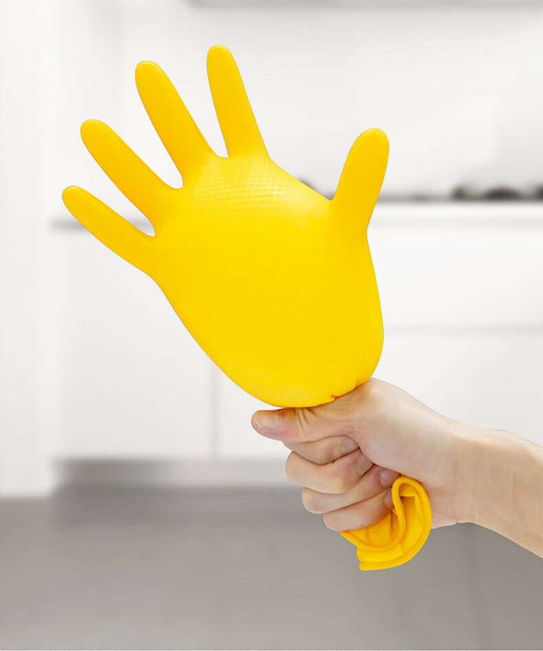 Nanyang Cowhide Latex Gloves, Waterproof And Oil-Proof, Wear-Resistant Cleaning Work Gloves for Property Maintenance And Cleaning, 100g Thickened Work Gloves, Small Size *4 Pairs 16