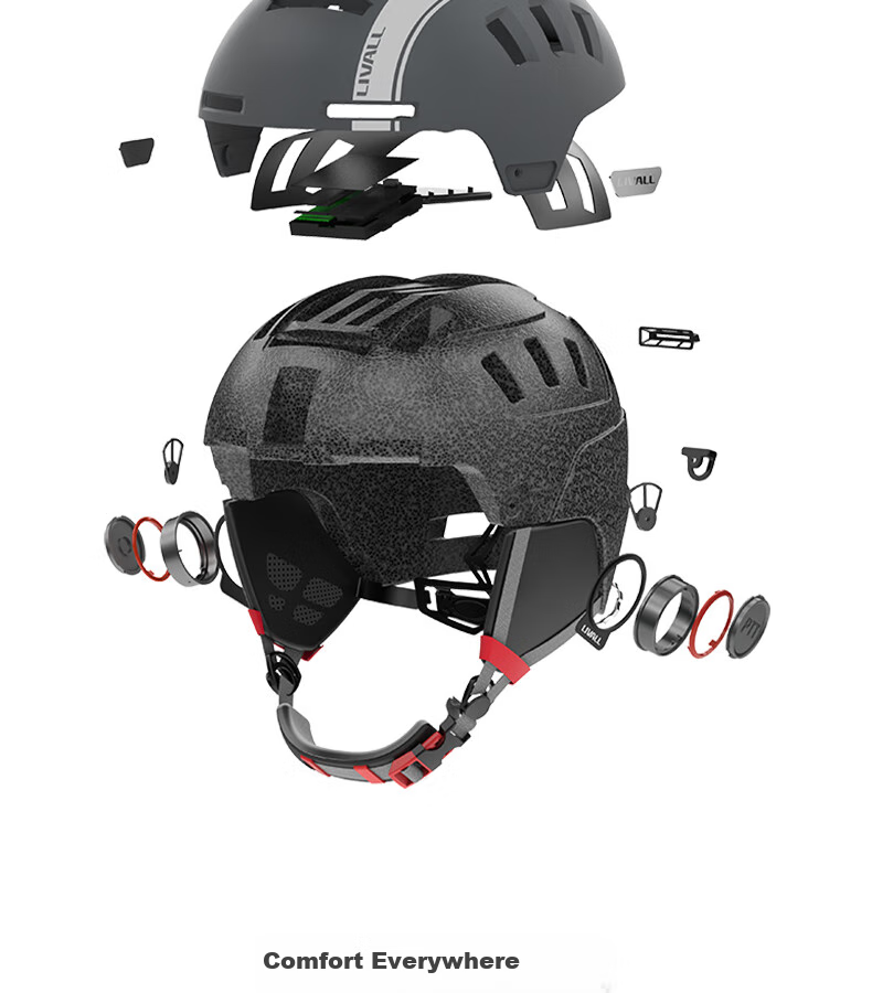 LIVALL Smart Ski Helmet, Single And Double Board Protective Gear, Warm And Cold-Resistant, Skiing Sports Equipment for Men And Women, Asian Version RS1 White 18