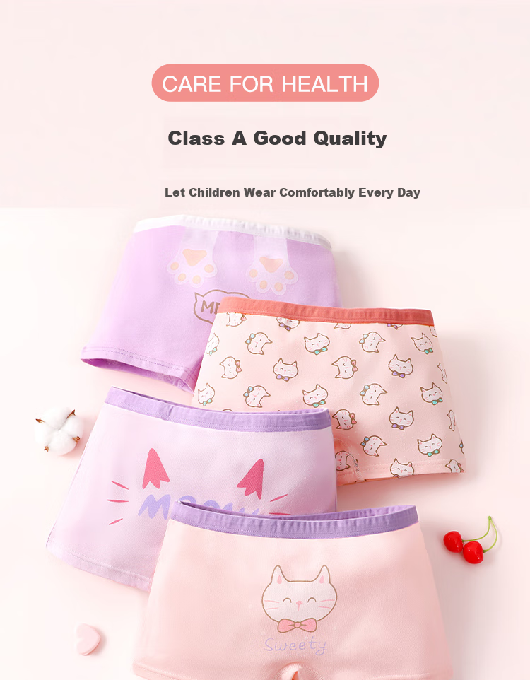 LangSha Girls' Antibacterial Cotton Boyshort Underwear, No Wedgie, for Toddlers And Young Girls, Size 170 3