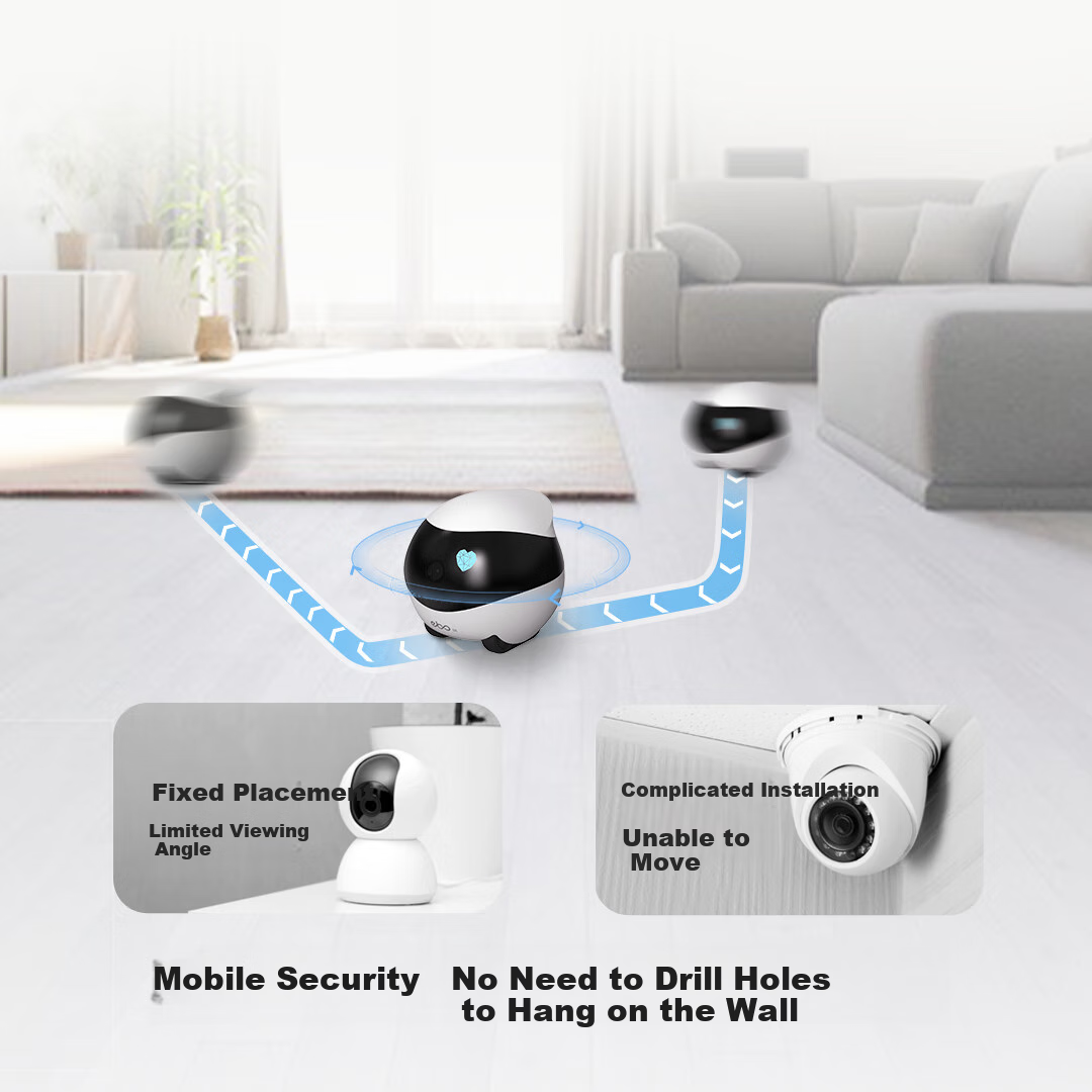 Enabot EBO SE Whole-House Mobile Surveillance Camera, EBO Intelligent Remote Elderly Child AI Companion Pet Monitoring Robot