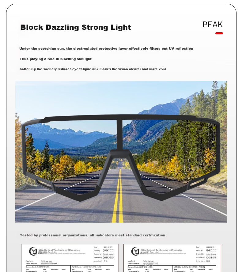 Pike Cycling Glasses for Men And Women, Nearsighted Outdoor Sports Running Sunglasses, Bicycle Windproof Sand-Proof Day And Night Dual-Use Goggles 4