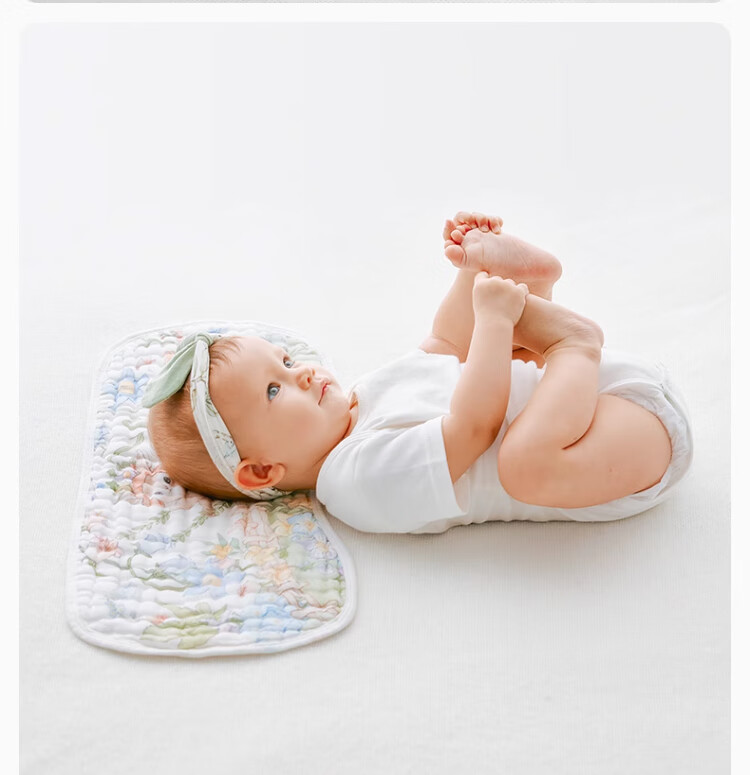 BUBBLE TREE 0-3 Months Baby Pillow Flat Pillow 12-Layer Pure Cotton Gauze Newborn Sweat-Absorbing Breathable Pillow 25