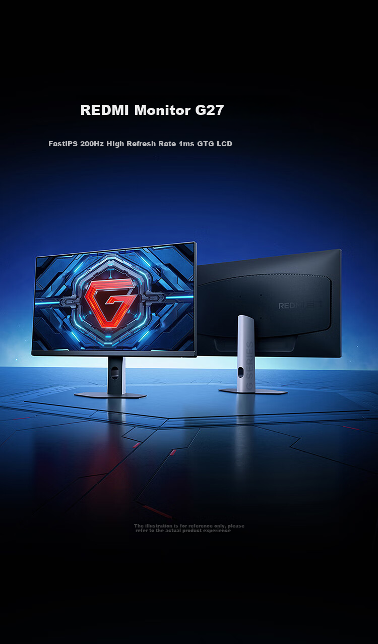 MI REDMI 27-Inch Gaming Monitor, 200Hz High Refresh Rate, Fast IPS HDR400, 1ms GTG, Computer Office Display Screen G27 1