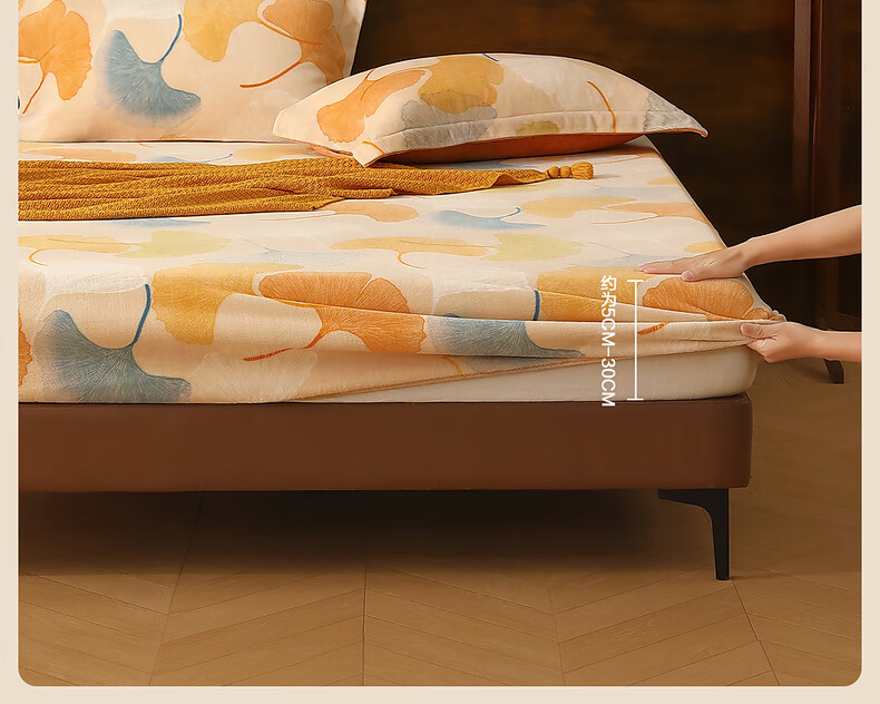 Mercury Home Textiles Milk Velvet Winter Double-Sided Warm Anti-Static Class A Dustproof Fitted Sheet Double 150x200cm 5