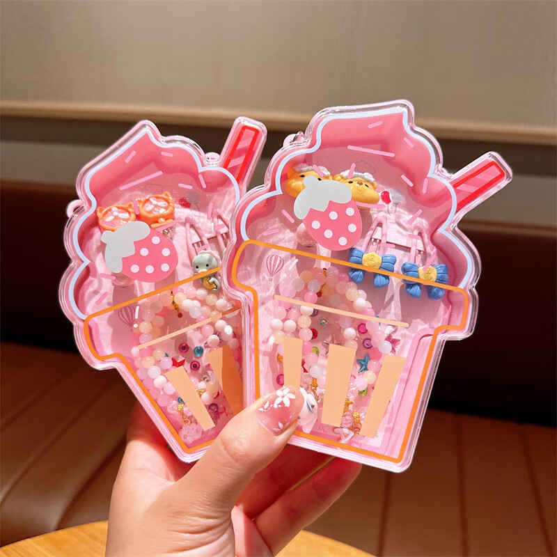 Jiaxiang Children's Necklace Jewelry Gift Box Set for Girls Baby Hair Clips [Seahorse Style 6-Piece Set] 4