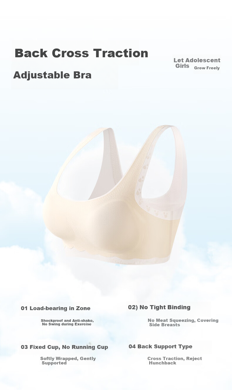 Ailier &ouluola Girls' Underwear Bra for Puberty Ages 15-16 Three-Stage Bra for Middle And High School Students 6278 Blue L 3