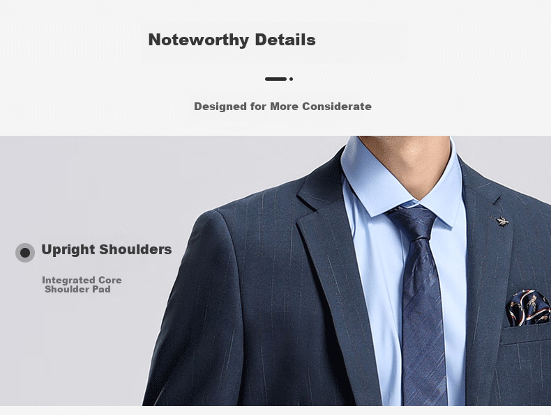 SHANSHAN High-End Suit Set for Men, Wrinkle-Resistant Blazer, Business Formal Wear for Weddings And Events, Father's Outfit, 2-Piece Set 7