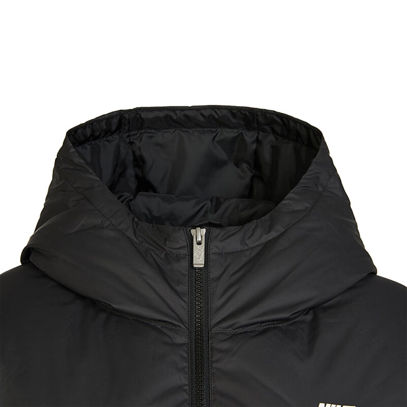 NIKE Women's Winter Short Hooded down Jacket, Sports Windproof Coat, Puffer Jacket DQ5904-010 Black XL 3