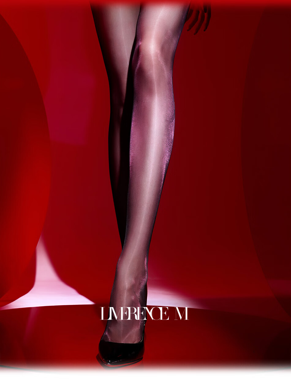 Laimi "Prism" Ultra-thin 3D Shiny Sexy Glossy Stockings Fashion Tights Black Red 1 Pair M Seamless Closed Crotch 6