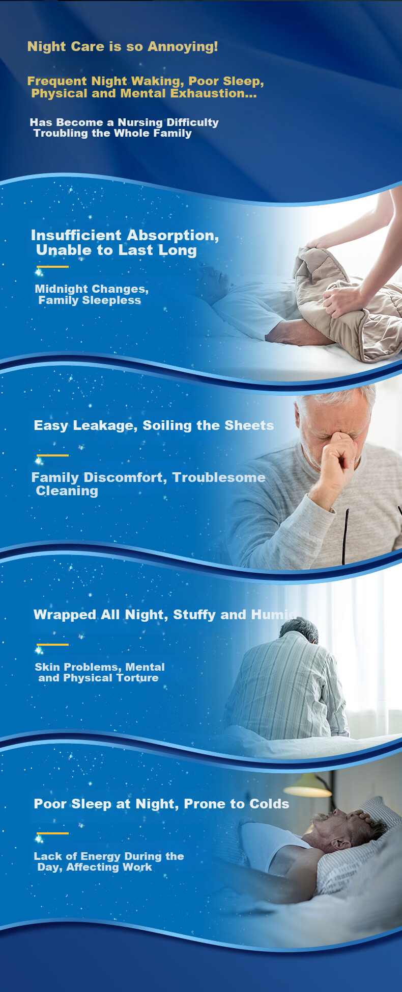 Kangfurui Platinum Instant Absorption Adult Diapers XL 54 Pieces (Waist: 110CM And Above), Elderly Incontinence Pads with Straps 5