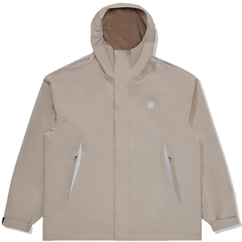 UNDEFEATED Five Stripes Official Winter New Water-Repellent Long Sleeve Hooded Outdoor Jacket Sand Color M