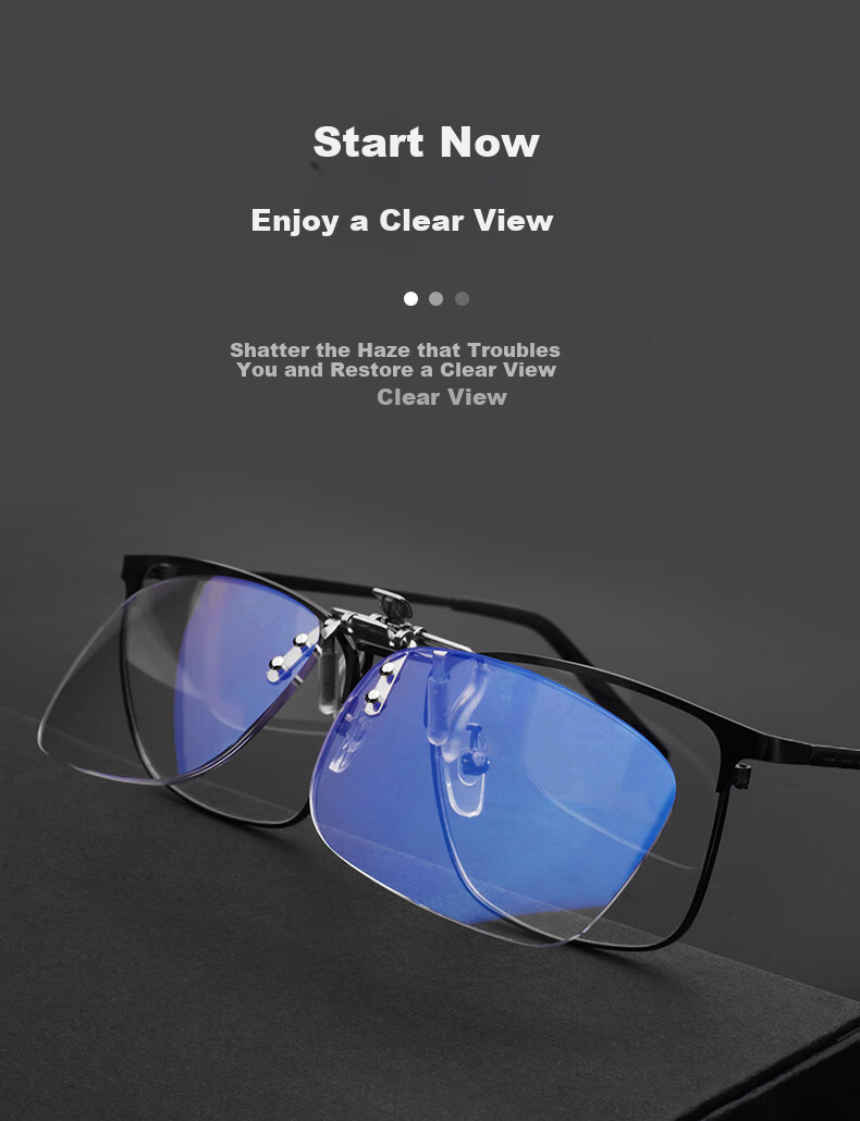 Lianshang Anti-Blue Light Reading Glasses for Nearsightedness, Flip-Up Clip-On Style, High Definition, Portable, 200 Degrees 3