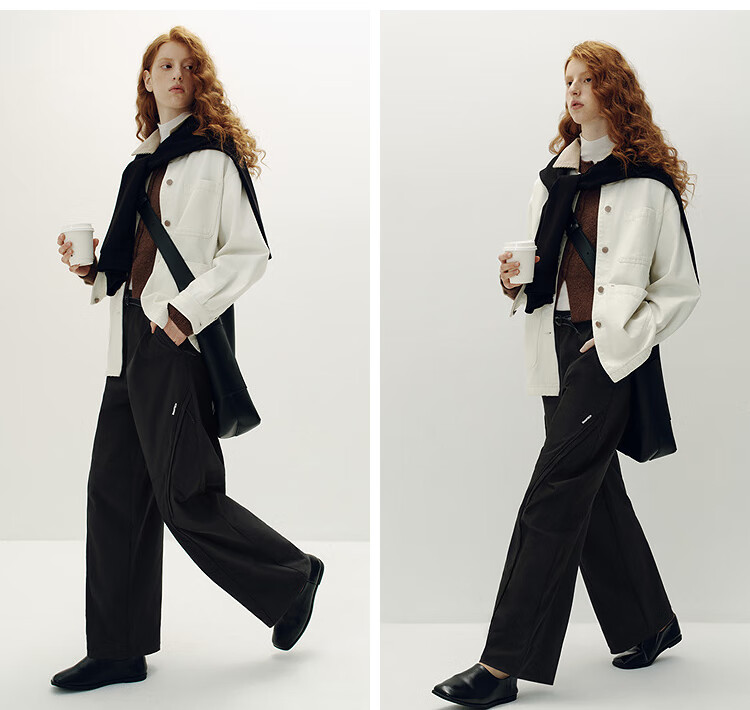 Semir [Same As in Mall], Women's Casual Pants, Loose Wide-Leg Trousers, 2025 Autumn Season, Moisture-Wicking Quick-Dry Long Pants, 102525127001 7
