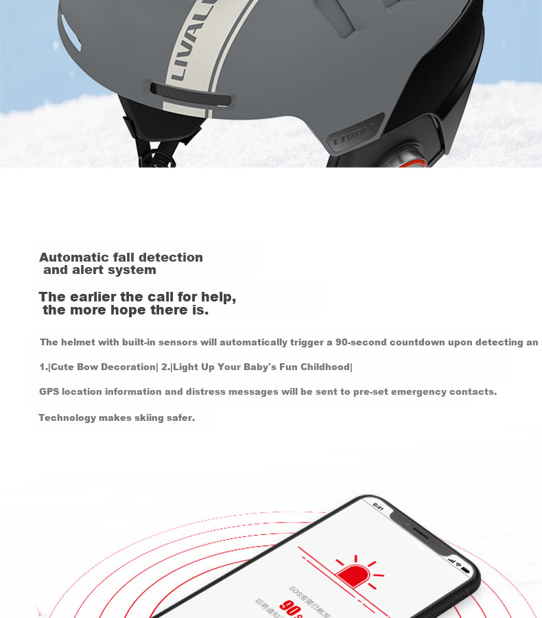 LIVALL Smart Ski Helmet, Single And Double Board Protective Gear, Warm And Cold-Resistant, Skiing Sports Equipment for Men And Women, Asian Version RS1 White 11