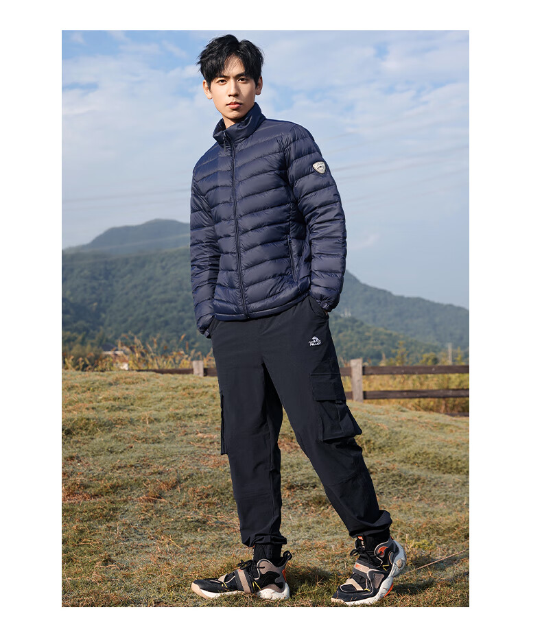 ROMON Men's Lightweight Down Jacket, Stand Collar, Short Style, Autumn New Fashion, Versatile Warm Inner and Outer Wear, Gray, Size 185 14