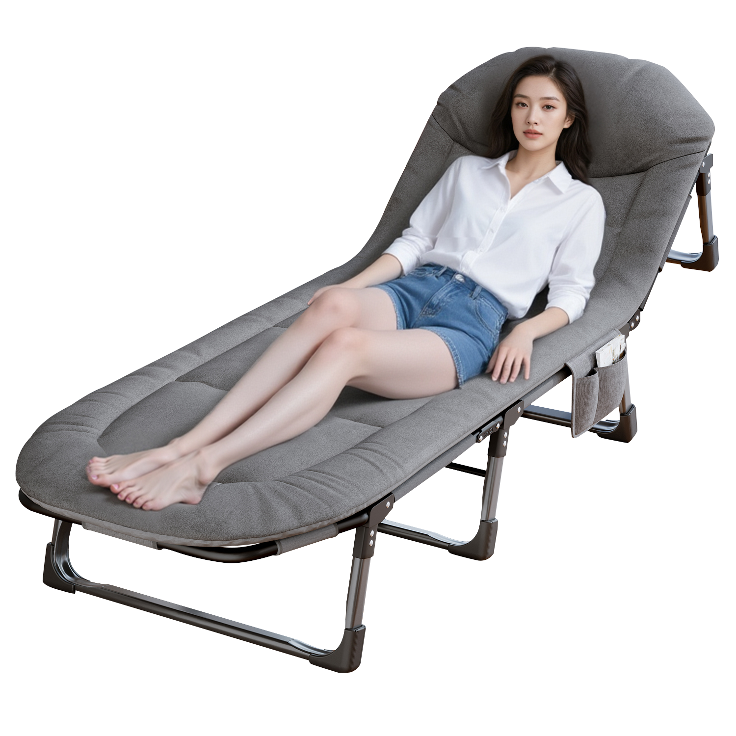 OKeefe Nap Pro Folding Bed, Single Bed, Multifunctional Camp Bed, Lounge Chair, Accompanying Bed, Office Nap Bed, Giant Back Support