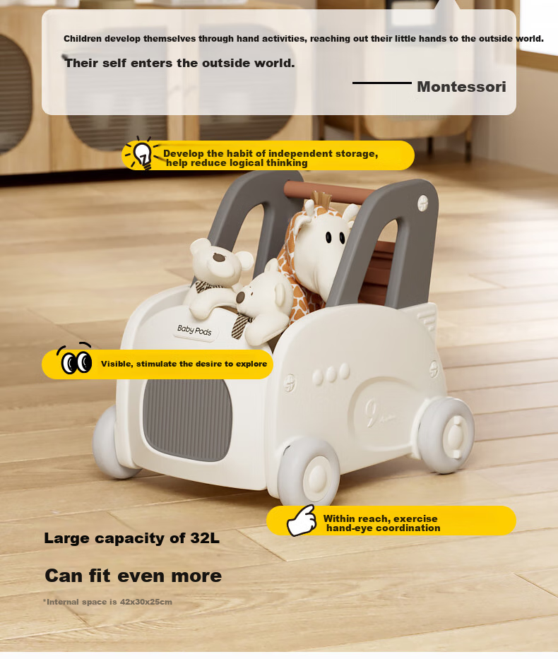 Babypods Multifunctional Baby Walker, Adjustable Speed Push Walker for Children Learning to Walk, Baby's First Birthday Gift 6