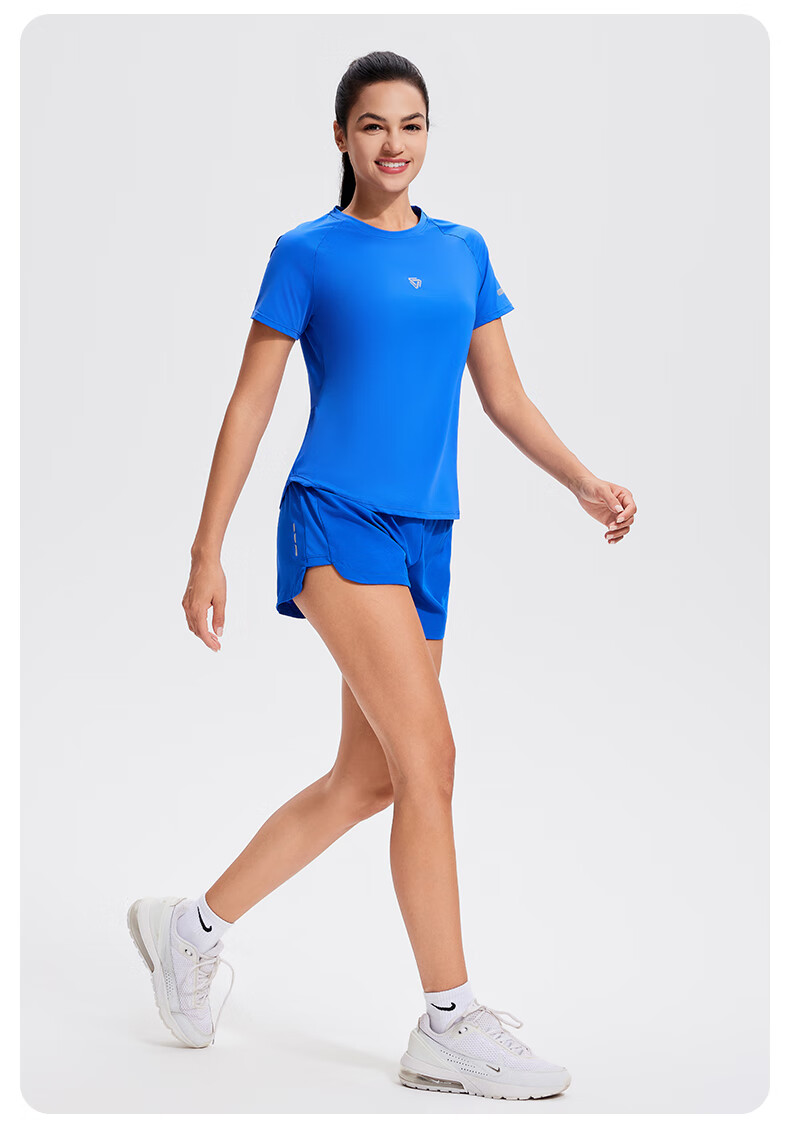 Cosleaf Women's Professional Running Shorts for Marathon, High-Waisted Tummy Control Shorts with Pockets, Slimming Yoga Fitness Pants 22