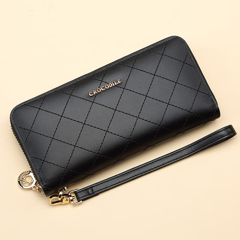 CROCODILE Goddess Festival Cowhide Hand-Held Bag, Long Diamond Pattern Wallet, Ladies' Bill Holder, Coin Purse, Gift Box Set