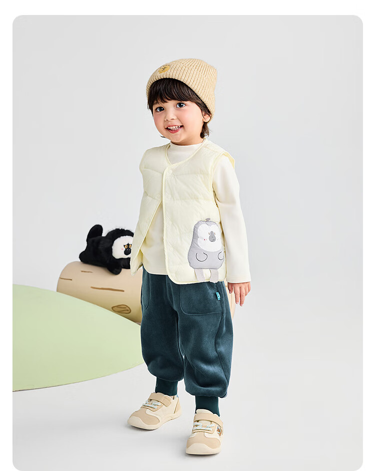 BALABALA [Same As in Mall] Baby Long Pants, Fleece-Lined Thickened Joggers, Winter Girls' Trousers 19