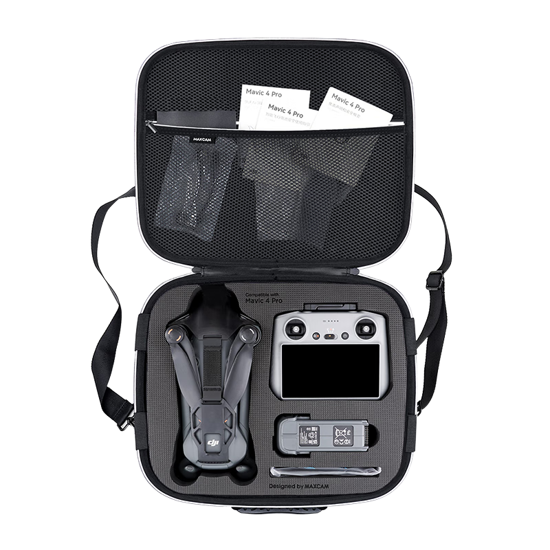 MAXCAM DJI Mavic 4 Pro Shoulder Bag Hard Shell Carrying Case Portable Travel Protective Box Accessories Shockproof Splashproof
