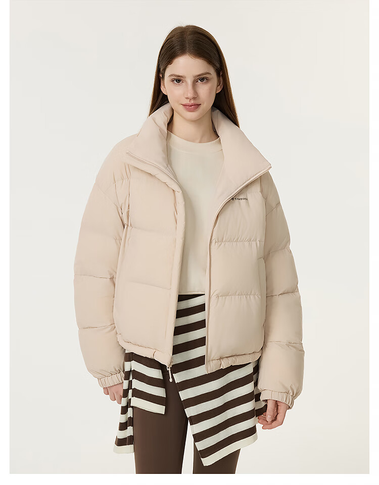 Tanboer Puff Down Jacket Women Short Stand Collar Reversible Coat 2025 New 5550320D Cardamom Green 155 6