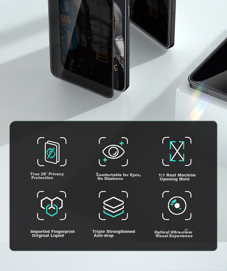 Lanxingxiansheng Screen Protector for Redmi K80/80pro, K80/80pro Tempered Glass Film, Privacy Protection, HD Clear, Shatterproof, Anti-Fingerprint Phone Protective Film 3