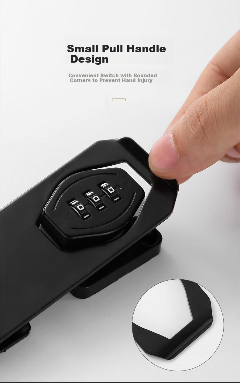 Cuntiandaofu Cabinet Door Lock, Password Lock, No Drilling Required, Drawer Lock, Cabinet Lock, Refrigerator Lock, Double-Opening File Cabinet Latch Lock 6