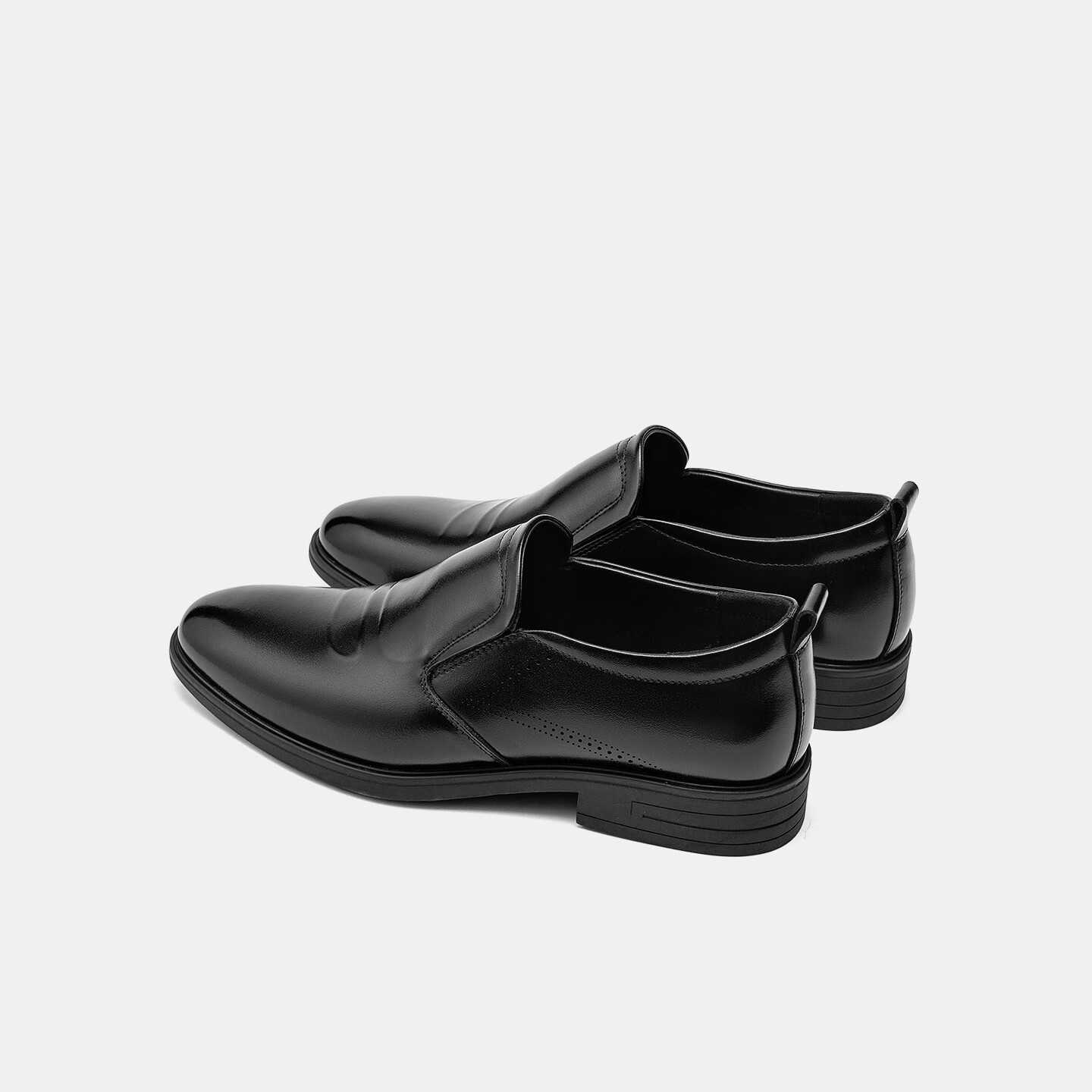 Aokang Men's New Formal Leather Shoes, Versatile for Commuting, Comfortable And Breathable Groomsman Shoes, Black ( Slip-On), Size 42