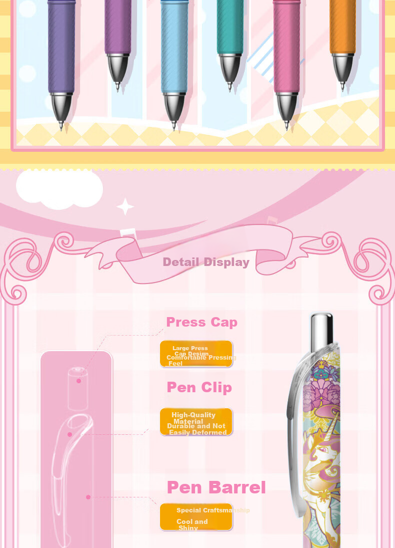 Kayou My Little Pony Blind Box Pen, Retractable Gel Pen, Signature Pen, Stationery, 0.5mm, Mid-Autumn Festival, National Day, Christmas Gift 8