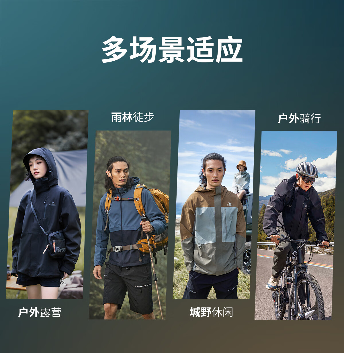 CAMEL Outdoor Eco-Friendly Fluorine-Free Jacket for Women, New Summer Single-Layer Lightweight Windproof Waterproof Mountaineering Coat for Men, 3XL 3