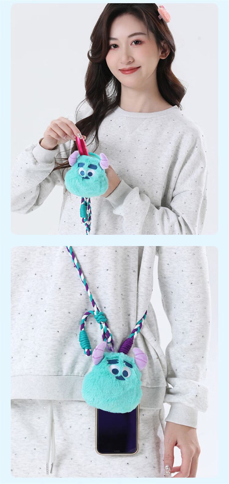Disney Mayor Sheep Plush Cartoon Earphone Bag Coin Purse Phone Crossbody Strap Lanyard 26