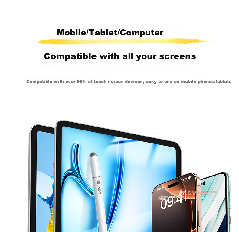 UGREEN [Free Shipping] Capacitive Stylus Touchscreen Pen Writing Pen Tablet Pen Universal Magnetic for Phones Compatible with IPad Huawei Apple Xiaomi Android Honor Switch 24