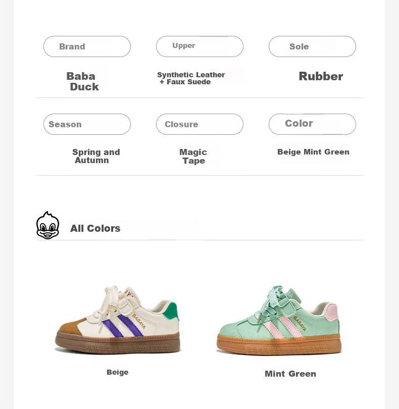 Babaya Children's Sneakers, New Versatile Style, Parent-Child Shoes, Boys And Girls Footwear, Spring Season for Older Children, Dexun Shoes, Mint Green, Size 40 2