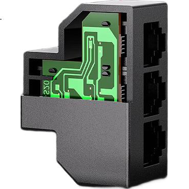 Разветвитель телефонный AMPCOM RJ11, 1 в 3, желтый