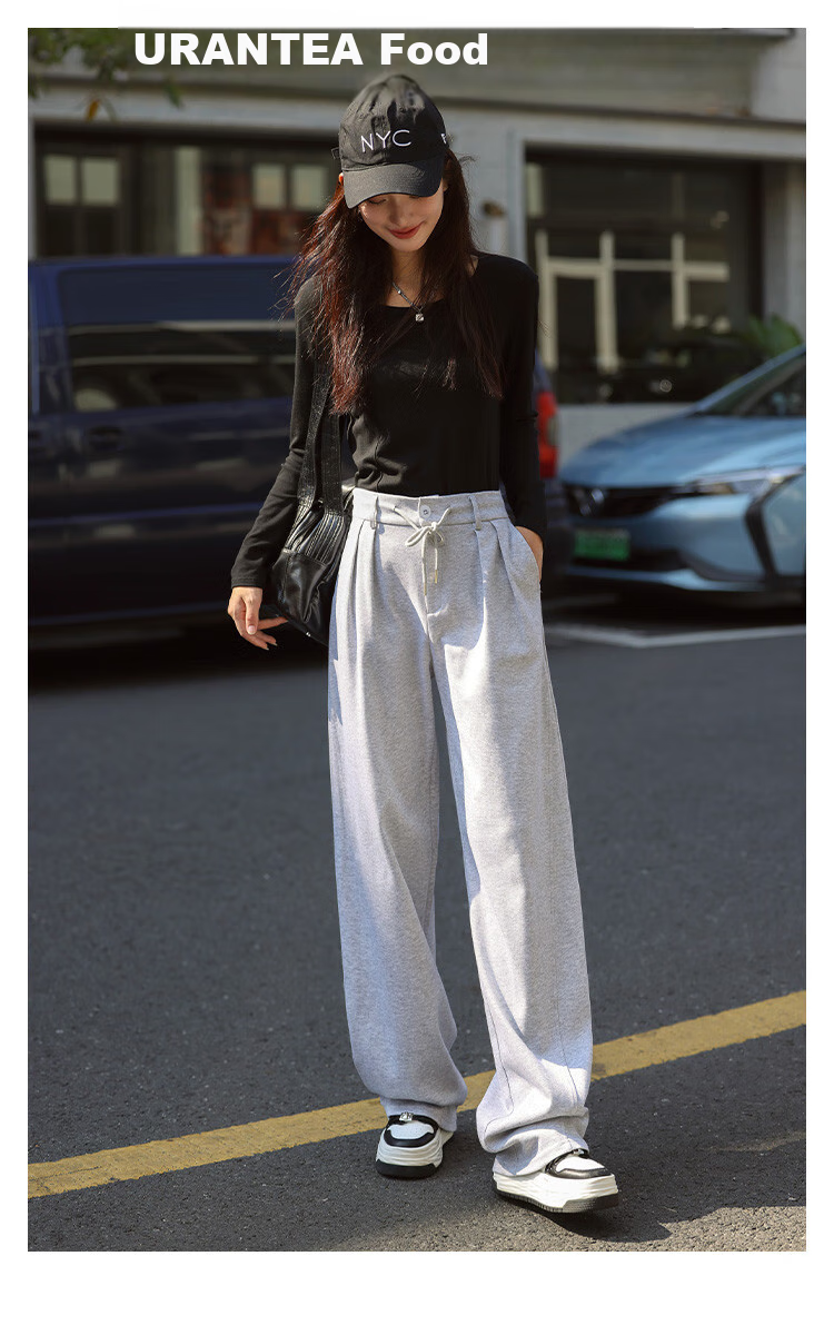 Dme [Straight-Leg Casual Pants] Spring 2023 Korean-Style Relaxed Fit Slimming Casual Trousers for Wome 3