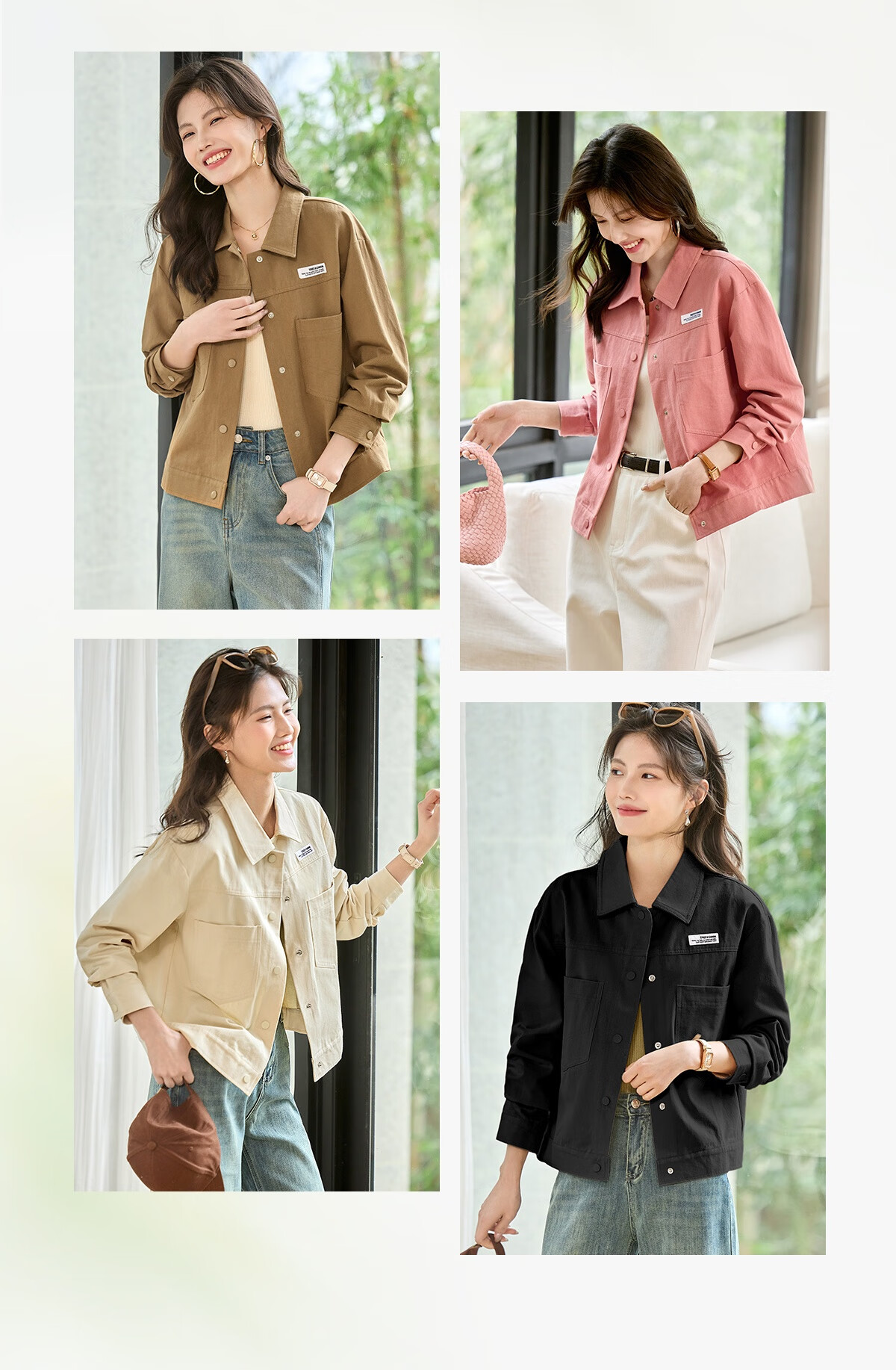 Taxiang Women's Spring And Autumn Jacket, Lapel Casual Jacket, Versatile Workwear Short Coat, Outer Cardigan, T13KF3596 3